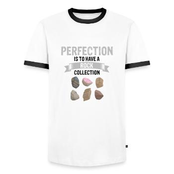 Mineraliensammler und Erze Mineralien Fan - Männer Kontrast-T-Shirt - Weiß/Schwarz - Vorne - AI Model Female 172 light (172cm) & AI Model Male 178 dark (178cm)
