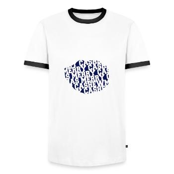 dinosaur beach holiday awkward christmas vacation - Männer Kontrast-T-Shirt - Weiß/Schwarz - Vorne - AI Model Female 172 light (172cm) & AI Model Male 178 dark (178cm)