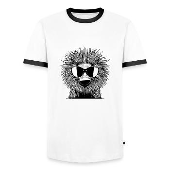Porcupine Lunettes de soleil Animaux mignons Nature animale 3 - T-shirt contrasté Homme - blanc/noir - Devant - AI Model Female 172 light (172cm) & AI Model Male 178 dark (178cm)