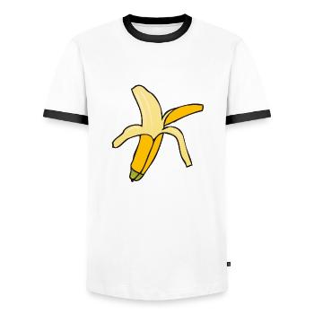 Banane - Männer Kontrast-T-Shirt - Weiß/Schwarz - Vorne - AI Model Female 172 light (172cm) & AI Model Male 178 dark (178cm)