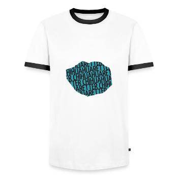 spaß statement boxer weihnachten geburtstag lieben - Männer Kontrast-T-Shirt - Weiß/Schwarz - Vorne - AI Model Female 172 light (172cm) & AI Model Male 178 dark (178cm)