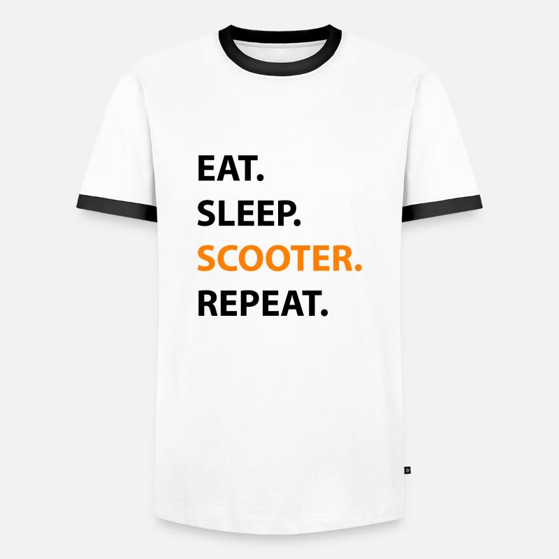 E-Scooter E-Roller Scooter - T-shirt contrasté Homme - blanc/noir
