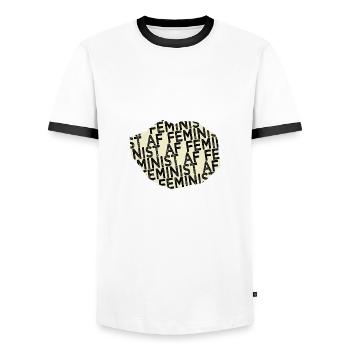 La typographie actuelle plaisante sur les droits des femmes - T-shirt contrasté Homme - blanc/noir - Devant - AI Model Female 172 light (172cm) & AI Model Male 178 dark (178cm)