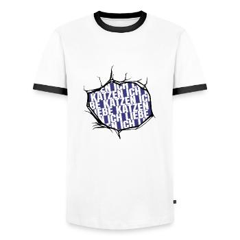 raubkatze geburtstagsgeschenkidee zitat tier - Männer Kontrast-T-Shirt - Weiß/Schwarz - Vorne - AI Model Female 172 light (172cm) & AI Model Male 178 dark (178cm)