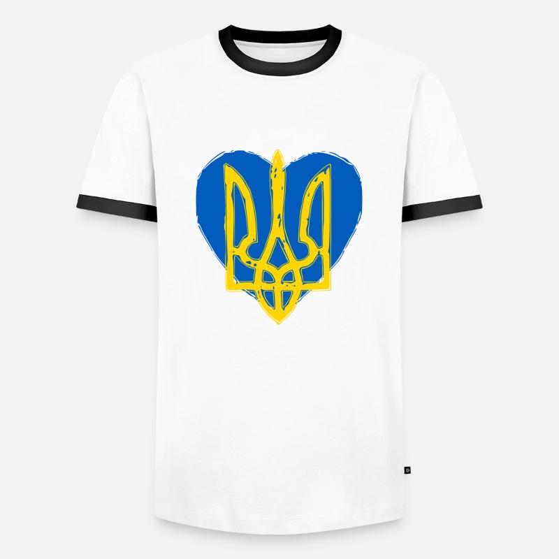 Trysub Ukraine - Männer Kontrast-T-Shirt - Weiß/Schwarz