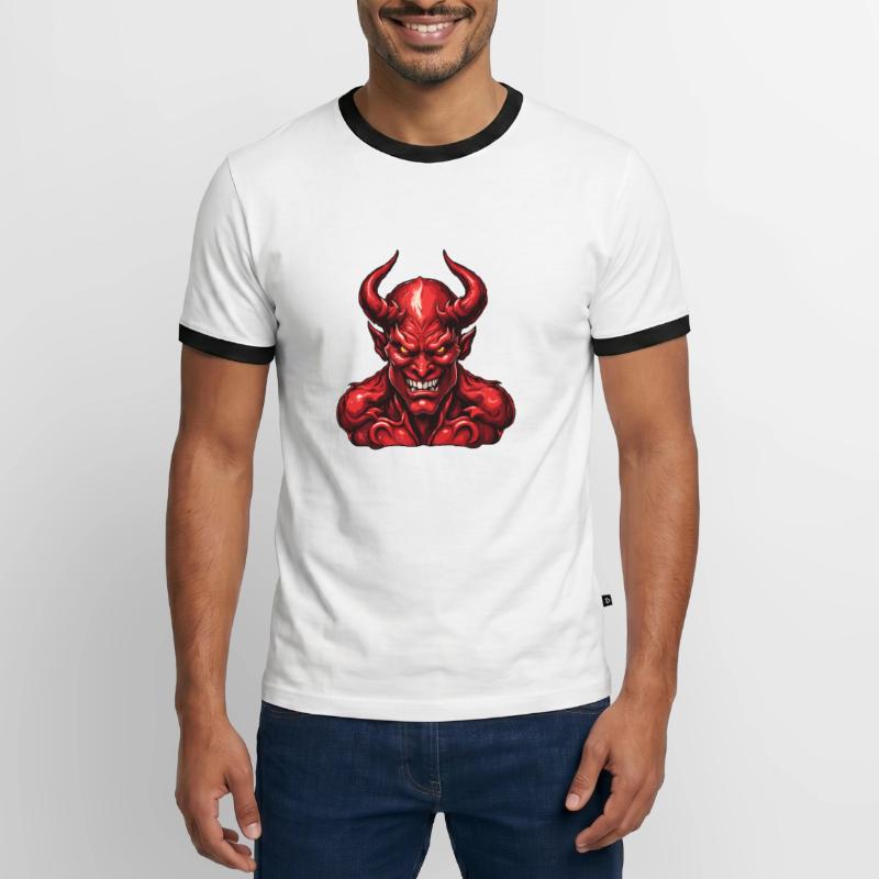Devil / Hell / Horror / Devilish / Evil Men's Ringer Shirt
