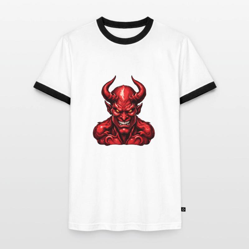 Devil / Hell / Horror / Devilish / Evil Men's Ringer Shirt