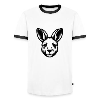 Kangaroo - Men's Ringer Shirt - white/black - Front - AI Model Female 172 light (172cm) & AI Model Male 178 dark (178cm)