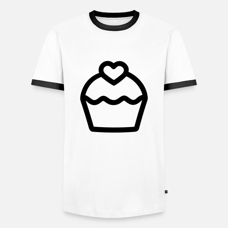 Cupcake - Männer Kontrast-T-Shirt - Weiß/Schwarz