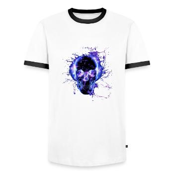 Skull Design Totenkopf für Rocker & Punker Schädel - Männer Kontrast-T-Shirt - Weiß/Schwarz - Vorne - AI Model Female 172 light (172cm) & AI Model Male 178 dark (178cm)