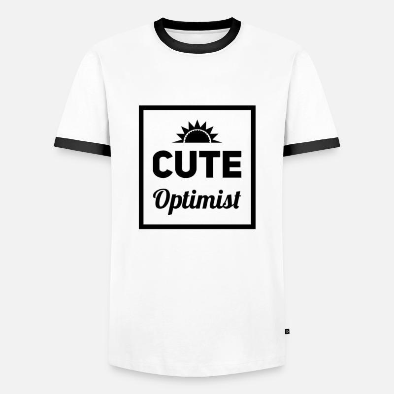 Bébé - Optimisme mignon - T-shirt contrasté Homme - blanc/noir
