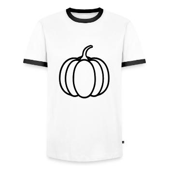 citrouille - T-shirt contrasté Homme - blanc/noir - Devant - AI Model Female 172 light (172cm) & AI Model Male 178 dark (178cm)