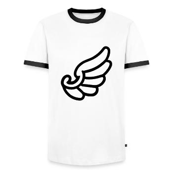 Ailes d'ange - T-shirt contrasté Homme - blanc/noir - Devant - AI Model Female 172 light (172cm) & AI Model Male 178 dark (178cm)