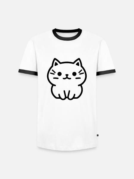 Kitten - Men's Ringer Shirt - white/black