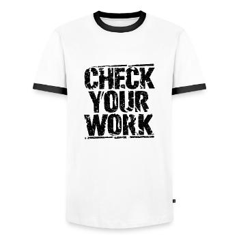 Mathematics made easy - Men's Ringer Shirt - white/black - Front - AI Model Female 172 light (172cm) & AI Model Male 178 dark (178cm)