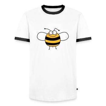 Lustige Süße Kinder Biene / Hummel - Männer Kontrast-T-Shirt - Weiß/Schwarz - Vorne - AI Model Female 172 light (172cm) & AI Model Male 178 dark (178cm)