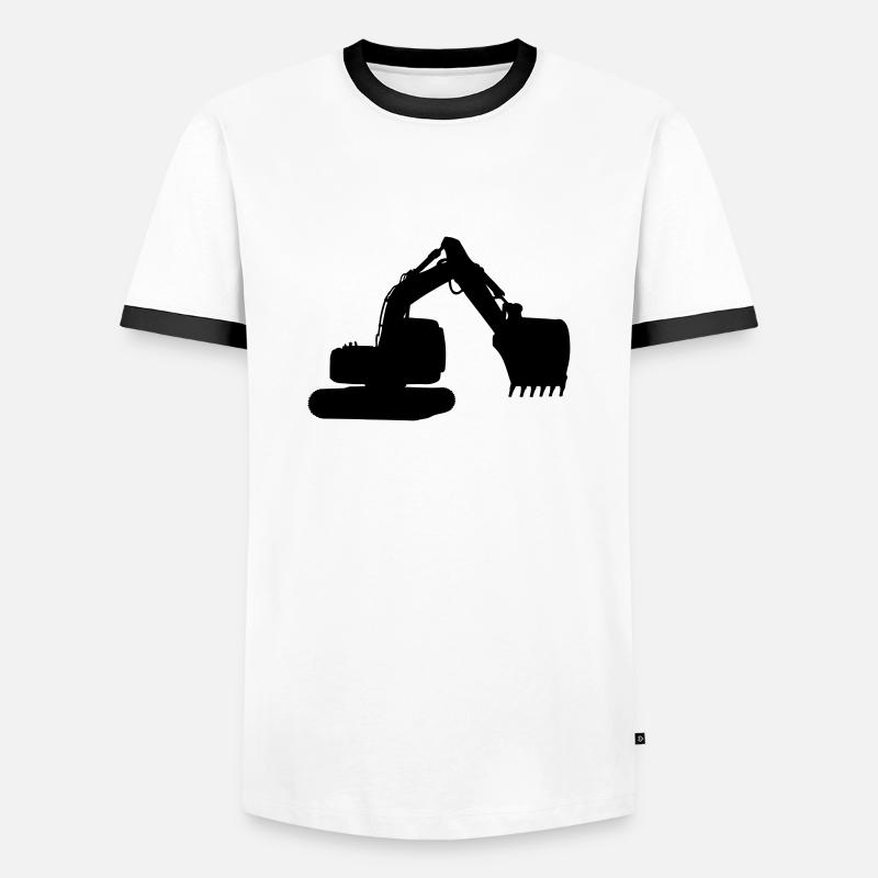 excavator - Men's Ringer Shirt - white/black