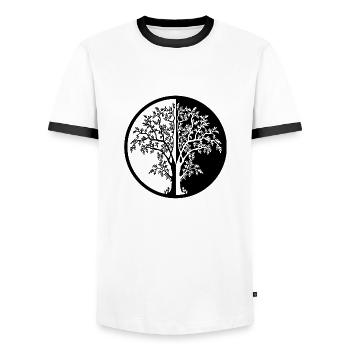 015 - baum - Männer Kontrast-T-Shirt - Weiß/Schwarz - Vorne - AI Model Female 172 light (172cm) & AI Model Male 178 dark (178cm)