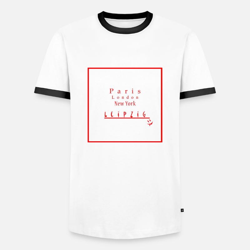 Leipzig LE2 - Männer Kontrast-T-Shirt - Weiß/Schwarz
