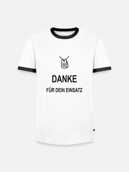 Danke für dein Einsatz - Männer Kontrast-T-Shirt - Weiß/Schwarz