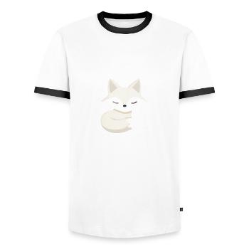 Kleiner Fuchs Geschenk, Tier für Kinder - Männer Kontrast-T-Shirt - Weiß/Schwarz - Vorne - AI Model Female 172 light (172cm) & AI Model Male 178 dark (178cm)