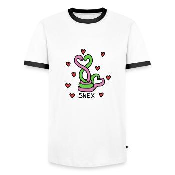 SNEX - T-shirt contrasté Homme - blanc/noir - Devant - AI Model Female 172 light (172cm) & AI Model Male 178 dark (178cm)