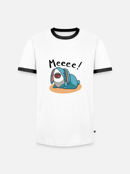 Sharkbunny meeee - Men's Ringer Shirt - white/black