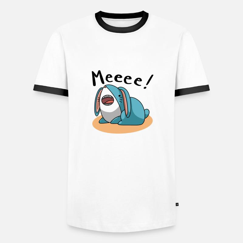 Sharkbunny meeee - Men's Ringer Shirt - white/black