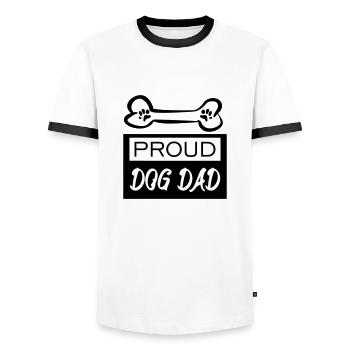 Chien fier père - T-shirt contrasté Homme - blanc/noir - Devant - AI Model Female 172 light (172cm) & AI Model Male 178 dark (178cm)