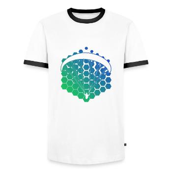 Paragleiter Parapente Gleitschirm Gleitschirmfli - T-shirt contrasté Homme - blanc/noir - Devant - AI Model Female 172 light (172cm) & AI Model Male 178 dark (178cm)