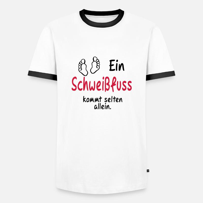 schweissfuesse - Men's Ringer Shirt - white/black