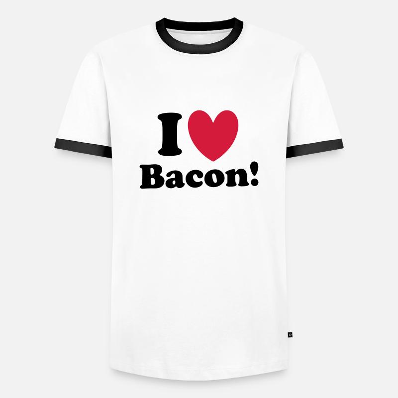Bacon - Männer Kontrast-T-Shirt - Weiß/Schwarz