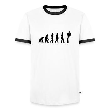 Leek evolution - Men's Ringer Shirt - white/black - Front - AI Model Female 172 light (172cm) & AI Model Male 178 dark (178cm)
