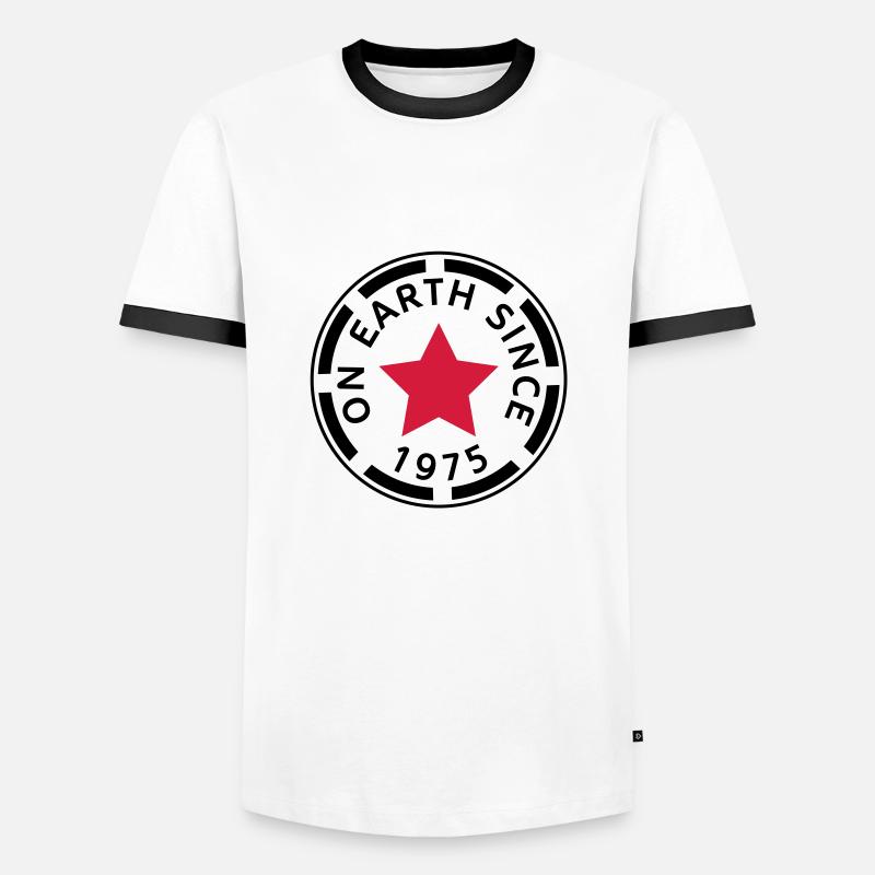 on earth since 1975 - Men's Ringer Shirt - white/black