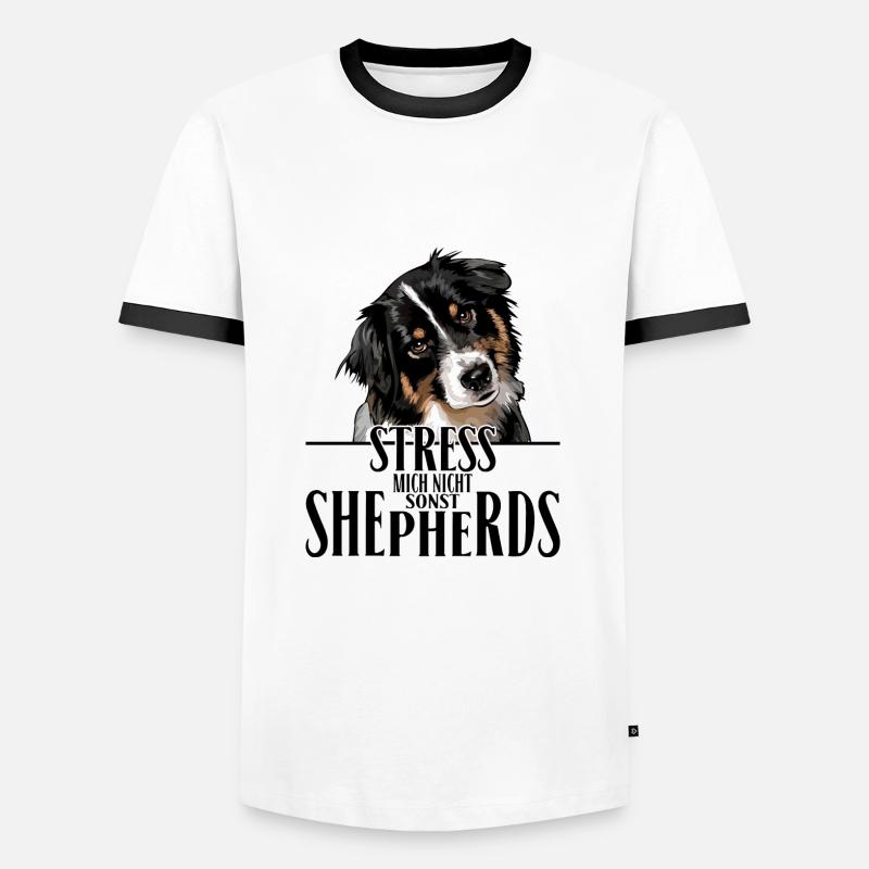 AUSTRALIAN SHEPHERD Spruch Wilsigns Aussie - Männer Kontrast-T-Shirt - Weiß/Schwarz
