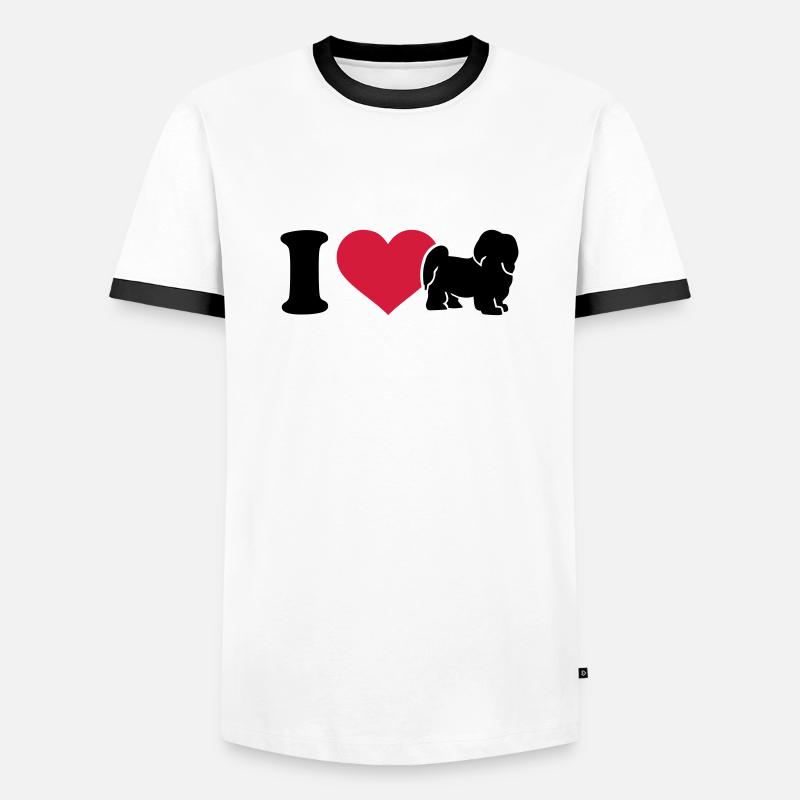 I love Havanese - Men's Ringer Shirt - white/black