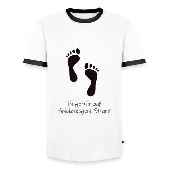 Im Herzen auf Spiekeroog - Männer Kontrast-T-Shirt - Weiß/Schwarz - Vorne - AI Model Female 172 light (172cm) & AI Model Male 178 dark (178cm)