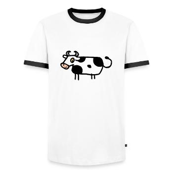 Drôle de BD vache drôle animal de ferme cadeau - T-shirt contrasté Homme - blanc/noir - Devant - AI Model Female 172 light (172cm) & AI Model Male 178 dark (178cm)