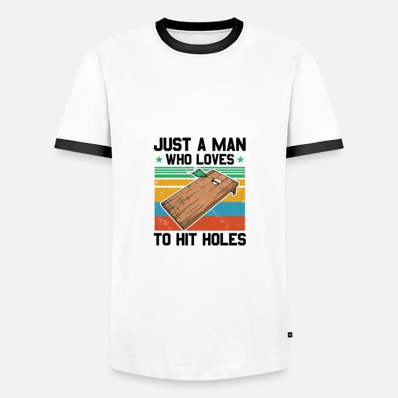 Cornhole - Men's Ringer Shirt - white/black
