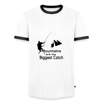 Servus Alpin Mountaineers Mountain Hiking Climbing - Men's Ringer Shirt - white/black - Front - AI Model Female 172 light (172cm) & AI Model Male 178 dark (178cm)