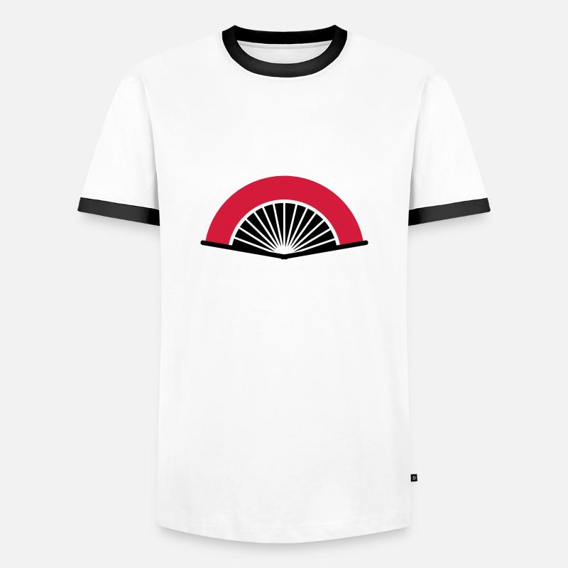 Fächer - Männer Kontrast-T-Shirt - Weiß/Schwarz