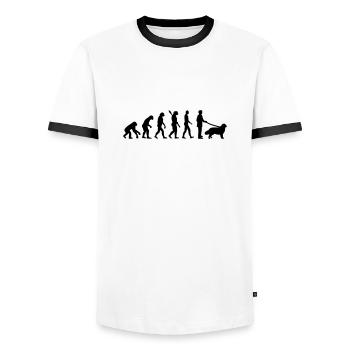 Neufundländer - Männer Kontrast-T-Shirt - Weiß/Schwarz - Vorne - AI Model Female 172 light (172cm) & AI Model Male 178 dark (178cm)