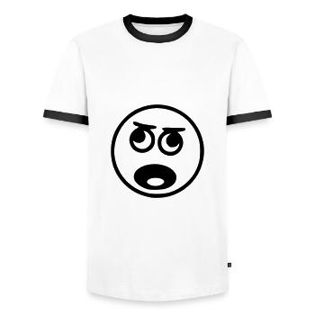Emoji sketch scream black - Men's Ringer Shirt - white/black - Front - AI Model Female 172 light (172cm) & AI Model Male 178 dark (178cm)