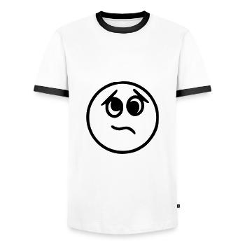 Emoji sketch nerveux noir - T-shirt contrasté Homme - blanc/noir - Devant - AI Model Female 172 light (172cm) & AI Model Male 178 dark (178cm)