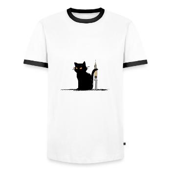 infirmière médecine du chat infirmière service de soins infirmiers - T-shirt contrasté Homme - blanc/noir - Devant - AI Model Female 172 light (172cm) & AI Model Male 178 dark (178cm)