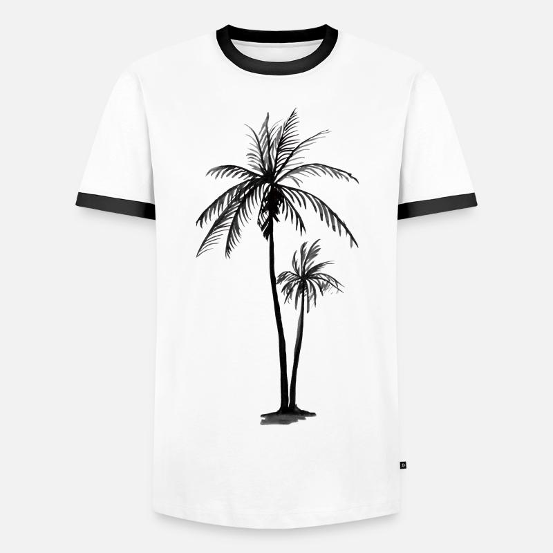 Palmen - Männer Kontrast-T-Shirt - Weiß/Schwarz