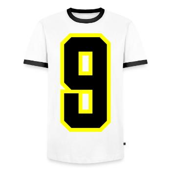 Justaucorps à 9 chiffres - T-shirt contrasté Homme - blanc/noir - Devant - AI Model Female 172 light (172cm) & AI Model Male 178 dark (178cm)