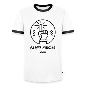 Partyfinger Lineart - Männer Kontrast-T-Shirt - Weiß/Schwarz - Vorne - AI Model Female 172 light (172cm) & AI Model Male 178 dark (178cm)