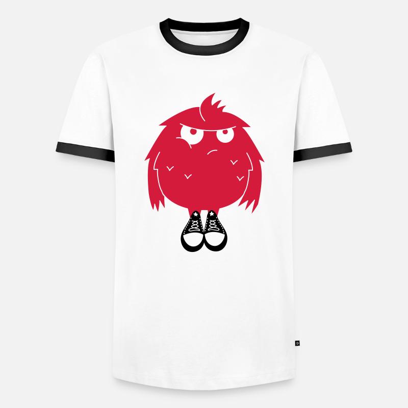 Bad Monster - Männer Kontrast-T-Shirt - Weiß/Schwarz