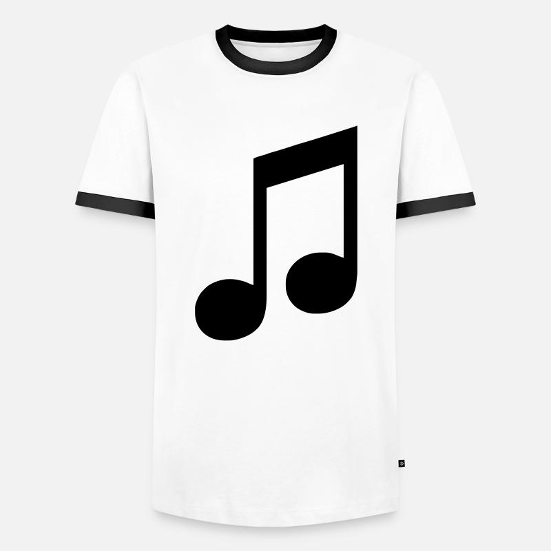 note - Männer Kontrast-T-Shirt - Weiß/Schwarz